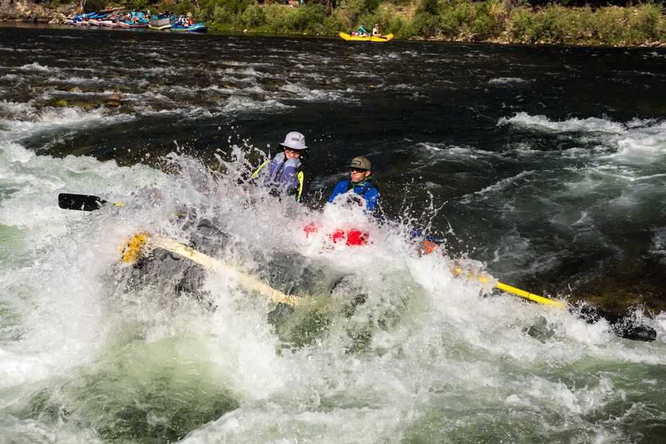 Big Splash = Big Fun. The front row of a whitewater raft gets the biggest splashes, and the most fun.