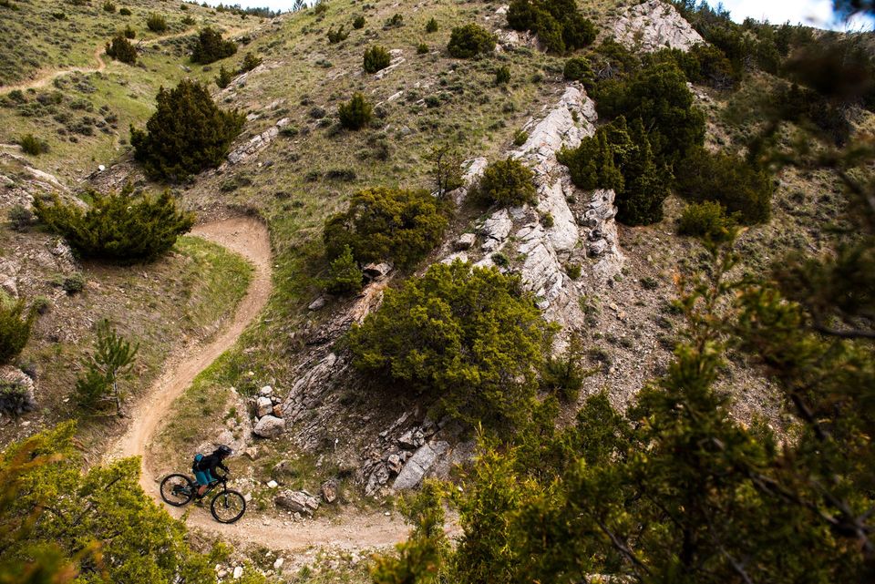 Copper City, Montana. Outside Bozeman, a new riding area winds through limestone ridges and grassy hills.
