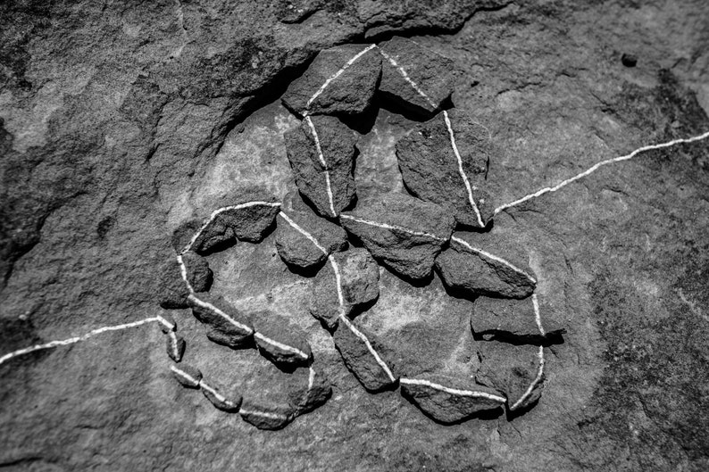 Desert Rock Detail, Utah. An Andy Goldsworthy-style arrangement of stones I built while traveling in the Utah desert.