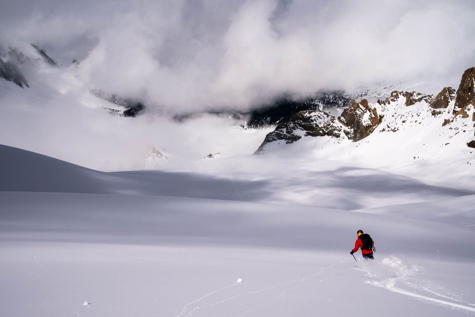 Glacial Skiing at Mistaya Lodge, BC, Canada, photograph by Craig Wolfrom
