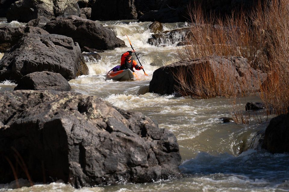 Kayaking the Upper East Fork of the Owyhee River, photograph by Craig Wolfrom