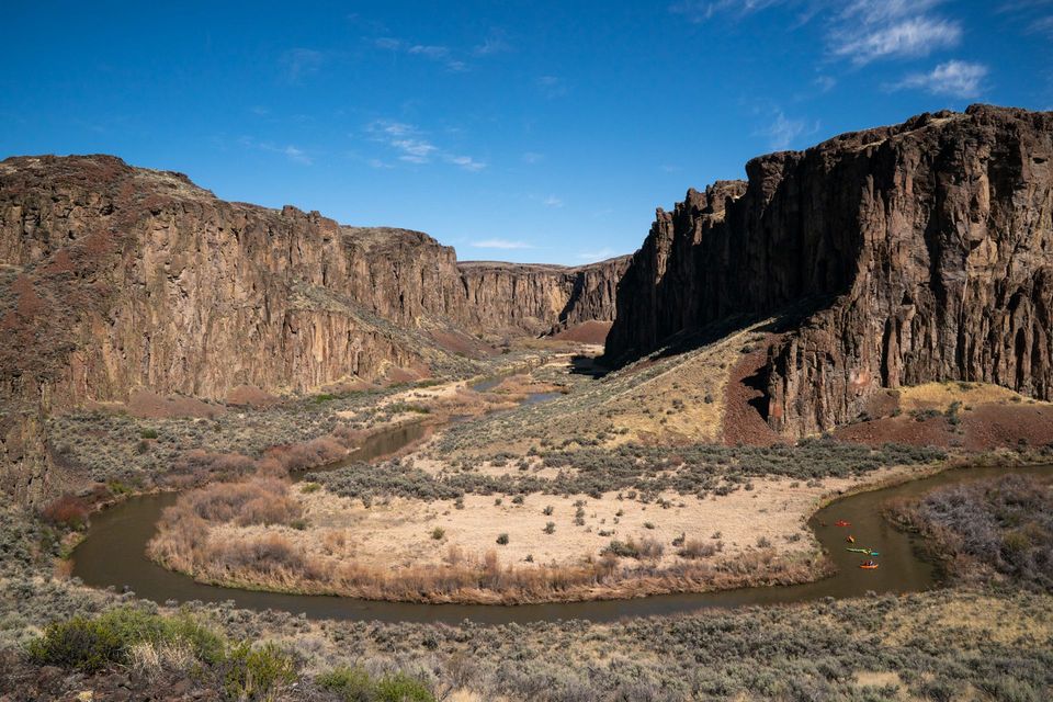 Kayaking the Upper East Fork of the Owyhee River, photograph by Craig Wolfrom