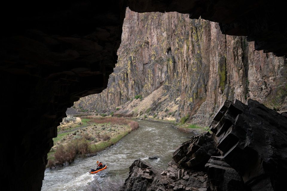 Kayaking the Upper East Fork of the Owyhee River, photograph by Craig Wolfrom