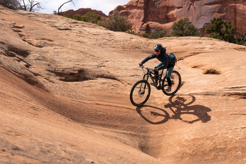 Ramblin', Moab. The slickrock on Moab's Ramblin' trail lives up to its name.