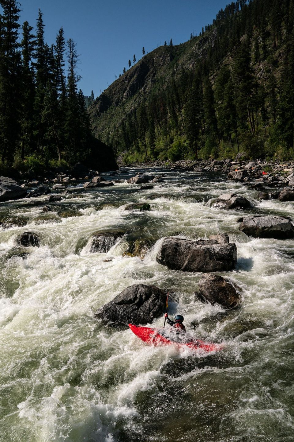 Kayaking and Rafting the South Fork of the Salmon River, photograph by Craig Wolfrom