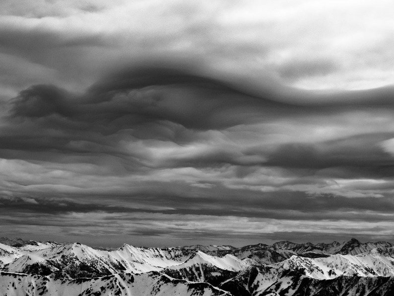 Storm Clouds over the Boulder Mountains, Idaho. Storm clouds pass over the Boulder Mountains.