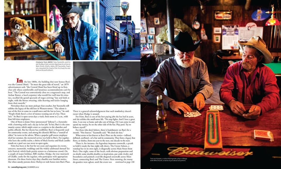 Sun Valley Magazine: Bux's Place, photograph by Craig Wolfrom